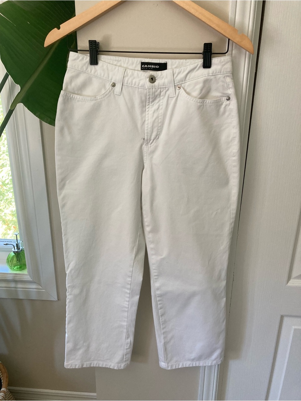 Cambio White Straight Leg Jeans